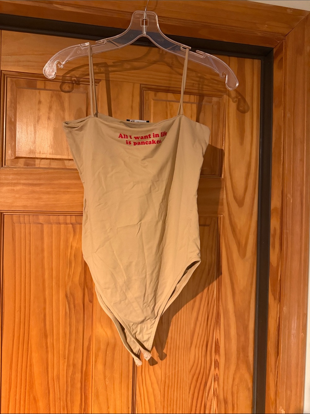 Zara Beige Bodysuit with Red Chest Print